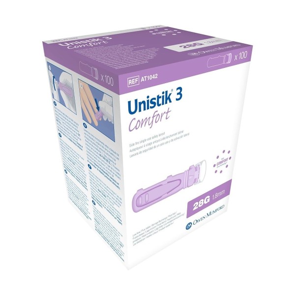 Owen Mumford Unistik 3 Comfort (Box of 100) (AT1042)