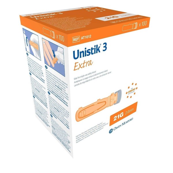 Owen Mumford Unistik 3 Extra (Box of 100) (AT1012)