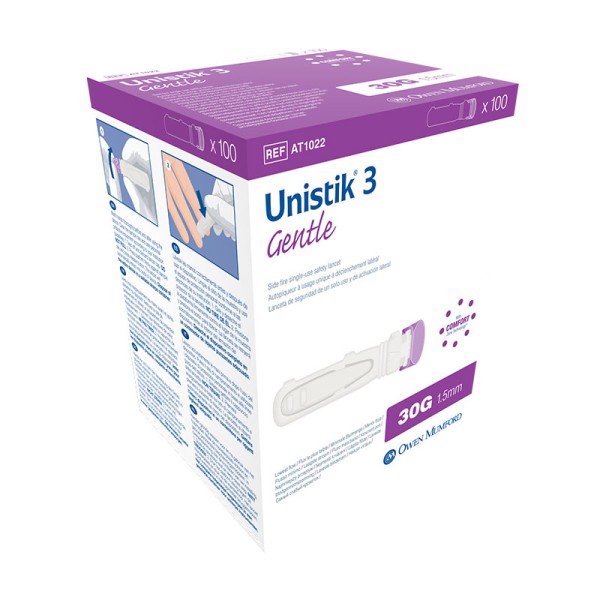 Owen Mumford Unistik 3 Gentle (Box of 100) (AT1022)