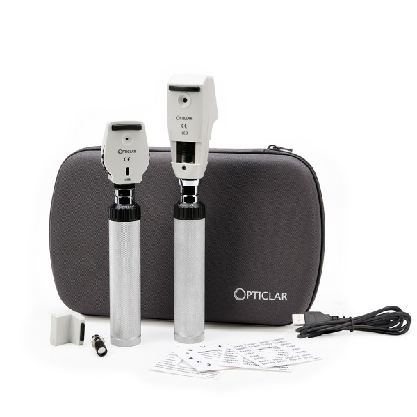 Opticlar Specialist Ophthalmoscope & Retinoscope Set With USB Lithium Ion Rechargeable Handles (100.020.131)