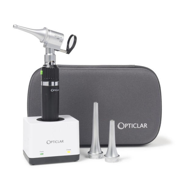 Opticlar Veterinary Slit Otoscope Set - 1 E-Lithium Rechargeable Handle, Single Port Charger (704.025.022)