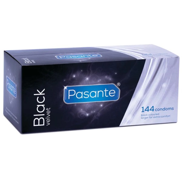 Pasante Black Velvet Condoms, Clinic Pack of 144 (C4084)