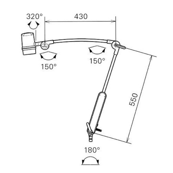 Provita 35w Series 2 Halogen Lamp on Double Joint Arm (L210212A)