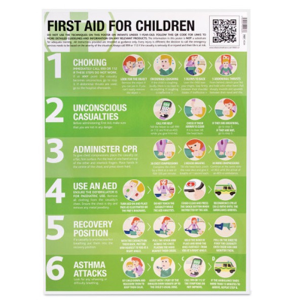 Reliance First Aid for Children Guidance Poster - Laminated (RL4534)