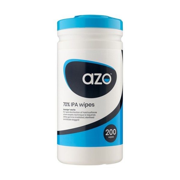 Azo 70% IPA Disinfectant Wipes 200mm x 220mm (Tub of 200) (81103)
